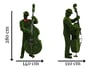 Contrabass player Kontrbas Sanatçısı Figürlü Peyzaj Sanatı - Çelik Konstrüksiyon Yapay Çim Heykeli ve Topiary 280x110x140 cm