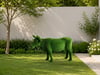 Cow Doğal İnek Figürlü Peyzaj Sanatı - Çelik Konstrüksiyon Yapay Çim Heykeli ve Topiary 170x290x90 cm