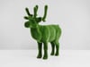 Deer Asil Boynuzlu Büyük Geyik Figürlü Peyzaj Sanatı - Çelik Konstrüksiyon Yapay Çim Heykeli ve Topiary 205x220x55 cm