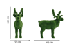 Deer Asil Boynuzlu Büyük Geyik Figürlü Peyzaj Sanatı - Çelik Konstrüksiyon Yapay Çim Heykeli ve Topiary 205x220x55 cm