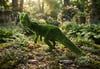 Dilophosaur Çift İbikli Dinozor Figürlü Peyzaj Sanatı - Çelik Konstrüksiyon Yapay Çim Heykeli ve Topiary 220x320x250 cm