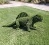 Dimetrodon small Yelkenli Prehistorik Sürüngen Figürlü Peyzaj Sanatı - Çelik Konstrüksiyon Yapay Çim Heykeli ve Topiary 185x270x240 cm