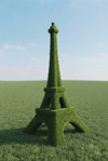 Eiffel Tower Anıtsal Eyfel Kulesi Figürlü Peyzaj Sanatı - Çelik Konstrüksiyon Yapay Çim Heykeli ve Dev Topiary 230x230x400 cm