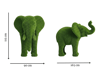 Elephant Small Dekoratif Fil Figürlü Peyzaj Sanatı - Çelik Konstrüksiyon Yapay Çim Heykeli ve Topiary 115x165x90 cm