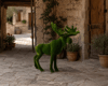 Elk Devasa Boynuzlu Büyük Geyik Figürlü Peyzaj Sanatı - Çelik Konstrüksiyon Yapay Çim Heykeli ve Topiary 205x220x55 cm