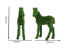 Foal Dekoratif Tay Figürlü Peyzaj Sanatı - Çelik Konstrüksiyon Yapay Çim Heykeli ve Topiary 180x110x55 cm