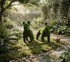 French Bulldog Straight Head & Turned Head İkili Peyzaj Sanatı - Çelik Konstrüksiyon Yapay Çim Heykeli ve Dev Topiary Seti (Kişiye Özel Ebat)