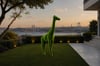 Giraffe Dekoratif Zürafa Figürlü Peyzaj Sanatı - Çelik Konstrüksiyon Yapay Çim Heykeli ve Topiary 450x300x85 cm