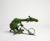Giraffe on a Bike Bisiklet Süren Zürafa Figürlü Peyzaj Sanatı - Çelik Konstrüksiyon Yapay Çim Heykeli ve Dev Topiary 215x380x170 cm