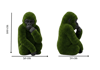 Gorilla baby with carved face Sanatsal Yüz Detaylı Yavru Goril Figürlü Peyzaj Sanatı - Çelik Konstrüksiyon Yapay Çim Heykeli ve Topiary 100x70x50 cm