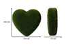 Heart Kalp Figürlü Peyzaj Sanatı - Çelik Konstrüksiyon Yapay Çim Heykeli ve Topiary 166x170x65 cm
