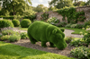 Hippo Dekoratif Su Aygırı Figürlü Peyzaj Sanatı - Çelik Konstrüksiyon Yapay Çim Heykeli ve Topiary 170x350x120 cm