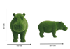 Hippo Small Dekoratif Su Aygırı Figürlü Peyzaj Sanatı - Çelik Konstrüksiyon Yapay Çim Heykeli ve Topiary 97x195x60 cm