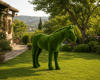 Horse Dekoratif At Figürlü Peyzaj Sanatı - Çelik Konstrüksiyon Yapay Çim Heykeli ve Topiary 195x255x75 cm