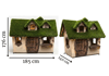 House Nostaljik Masal Evi Figürlü Peyzaj Sanatı - Çelik Konstrüksiyon Yapay Çim Heykeli ve Topiary 176x140x185 cm