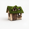 House Nostaljik Masal Evi Figürlü Peyzaj Sanatı - Çelik Konstrüksiyon Yapay Çim Heykeli ve Topiary 176x140x185 cm