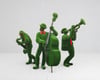 Jazz Band Sanatsal Caz Orkestrası Figürlü Peyzaj Sanatı - Çelik Konstrüksiyon Yapay Çim Heykeli ve Dev Topiary Seti (Kişiye Özel Ebat)