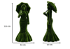 Lady with an umbrella Şemsiyeli Kadın Figürlü Peyzaj Sanatı - Çelik Konstrüksiyon Yapay Çim Heykeli ve Topiary 220x80x90 cm