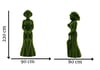 Lady with an umbrella Şemsiyeli Kadın Figürlü Peyzaj Sanatı - Çelik Konstrüksiyon Yapay Çim Heykeli ve Topiary 220x80x90 cm