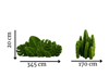 Leaf Medium Estetik Yaprak Figürlü Peyzaj Sanatı - Çelik Konstrüksiyon Yapay Çim Heykeli ve Topiary 345x170x20 cm
