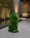 Lion Aslan Figürlü Peyzaj Sanatı - Çelik Konstrüksiyon Yapay Çim Heykeli ve Topiary 155x115x75 cm