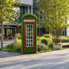 London Telephone Box Anıtsal İngiliz Telefon Kulübesi Figürlü Peyzaj Sanatı - Çelik Konstrüksiyon Yapay Çim Heykeli ve Dev Topiary (Kişiye Özel Ebat)