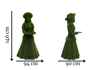 Presentation girl Sunum Yapan Kız Figürlü Peyzaj Sanatı - Çelik Konstrüksiyon Yapay Çim Heykeli ve Topiary 146x94x90 cm