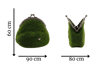 Purse İkonik Kadın Çantası Figürlü Peyzaj Sanatı - Çelik Konstrüksiyon Yapay Çim Heykeli ve Topiary 60x90x80 cm