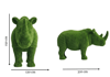 Rhinoceros Dekoratif Gergedan Figürlü Peyzaj Sanatı - Çelik Konstrüksiyon Yapay Çim Heykeli ve Topiary 150x320x120 cm
