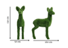 Roe deer Dişi Karaca Figürlü Peyzaj Sanatı - Çelik Konstrüksiyon Yapay Çim Heykeli ve Topiary 160x130x50 cm