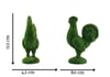 Rooster Görkemli Horoz Figürlü Peyzaj Sanatı - Çelik Konstrüksiyon Yapay Çim Heykeli ve Topiary 112x80x42 cm