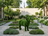 Sheep Sevimli Koyun Figürlü Peyzaj Sanatı - Çelik Konstrüksiyon Yapay Çim Heykeli ve Topiary 130x165x60 cm