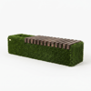 Sherwood Bench With A Niche WPC Dark Niş Tasarımlı Peyzaj Bankı - Çelik Konstrüksiyon Yapay Çim Heykeli ve Fonksiyonel Topiary 49x175x50 cm