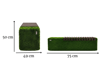 Sherwood Bench WPC Dark Modern Kübik Oturma Bankı Figürlü Peyzaj Sanatı - Çelik Konstrüksiyon Yapay Çim Heykeli ve Topiary 49x75x50 cm