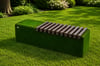 Sherwood Bench WPC Dark Modern Kübik Oturma Bankı Figürlü Peyzaj Sanatı - Çelik Konstrüksiyon Yapay Çim Heykeli ve Topiary 49x75x50 cm