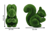 Squirrel Estetik Sincap Figürlü Peyzaj Sanatı - Çelik Konstrüksiyon Yapay Çim Heykeli ve Topiary 105x55x50 cm