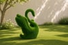 Swan big Dev Kuğu Figürlü Peyzaj Sanatı - Çelik Konstrüksiyon Yapay Çim Heykeli ve Topiary 130x100x193 cm