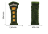 Telephone Box Nostaljik İngiliz Telefon Kulübesi Figürlü Peyzaj Sanatı - Çelik Konstrüksiyon Yapay Çim Heykeli ve Dev Topiary 260x130x100 cm