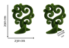 Tree of Happiness Anıtsal Mutluluk Ağacı Figürlü Peyzaj Sanatı - Çelik Konstrüksiyon Yapay Çim Heykeli ve Dev Topiary 290x140x230 cm