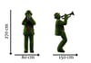Trumpet player Trompet Sanatçısı Figürlü Peyzaj Sanatı - Çelik Konstrüksiyon Yapay Çim Heykeli ve Topiary 270x80x150 cm
