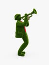 Trumpet player Trompet Sanatçısı Figürlü Peyzaj Sanatı - Çelik Konstrüksiyon Yapay Çim Heykeli ve Topiary 270x80x150 cm