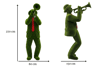 Trumpet player Trompet Sanatçısı Figürlü Peyzaj Sanatı - Çelik Konstrüksiyon Yapay Çim Heykeli ve Topiary 270x80x150 cm