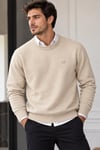 Krem Bisiklet Yaka Regular Fit Kaşmir Erkek Kazak