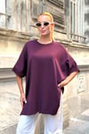 Mürdüm Oversize Triko Bluz