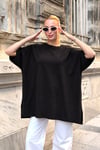 Siyah Oversize Triko Bluz