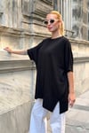 Siyah Oversize Triko Bluz