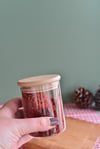 180 ML Bambu Kapakli Cam Yuvarlak Kavanoz / 1  Adet