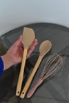 3 Lü Büyük Boy Bambu Spatula Seti / Açık Kahverengi
