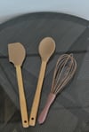 3 Lü Büyük Boy Bambu Spatula Seti / Açık Kahverengi