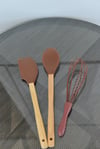 3 Lü Büyük Boy Bambu Spatula Seti / Kahverengi